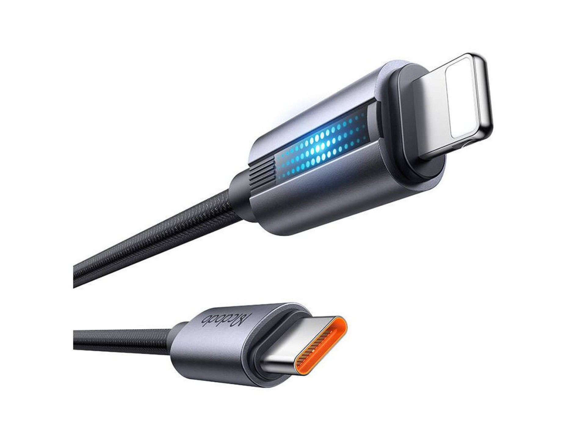 Cabo USB-C para Lightning Mcdodo CA-5710 com luz intermitente de 36 W e 1,2 m (preto)