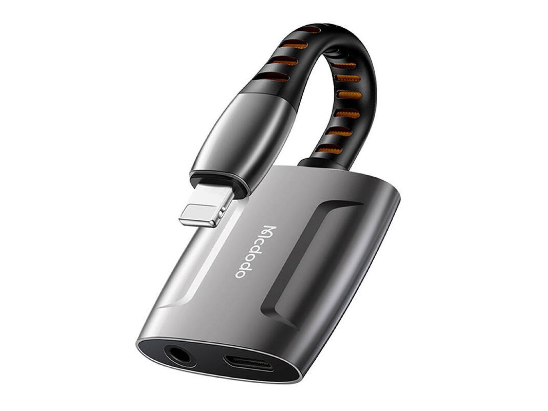 Adaptador de Lightning a Lightning + miniconector AUX de 3,5 mm, Mcdodo CA-6340 (negro)