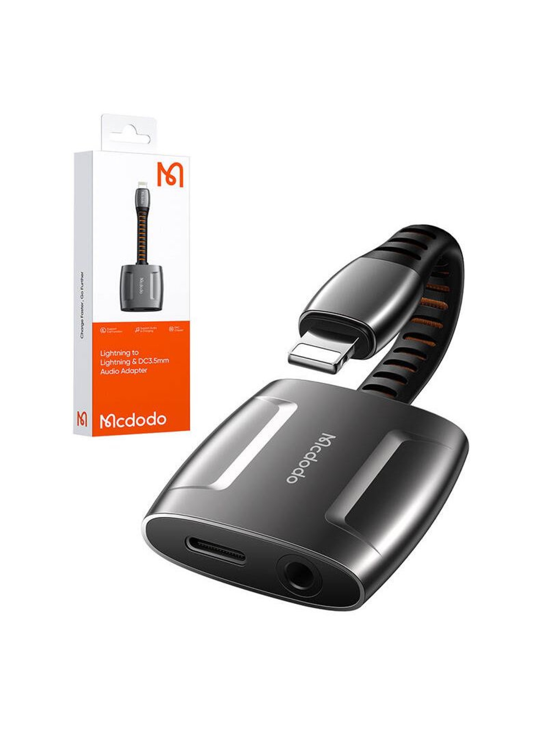 Adaptador de Lightning a Lightning + miniconector AUX de 3,5 mm, Mcdodo CA-6340 (negro)