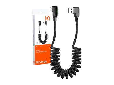 Cabo USB para USB-C, Mcdodo CA-7310, angulado, 1,8 m (preto)