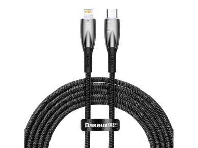Cable de datos de carga rápida Baseus Glimmer Series Tipo-C a iP 20 W, 2 m, negro
