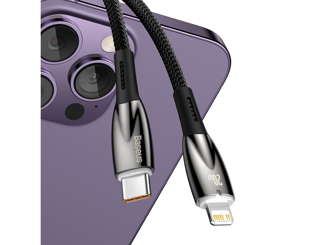 Baseus Glimmer Series Fast Charging Data Cable Type-C to iP 20W 2m Black