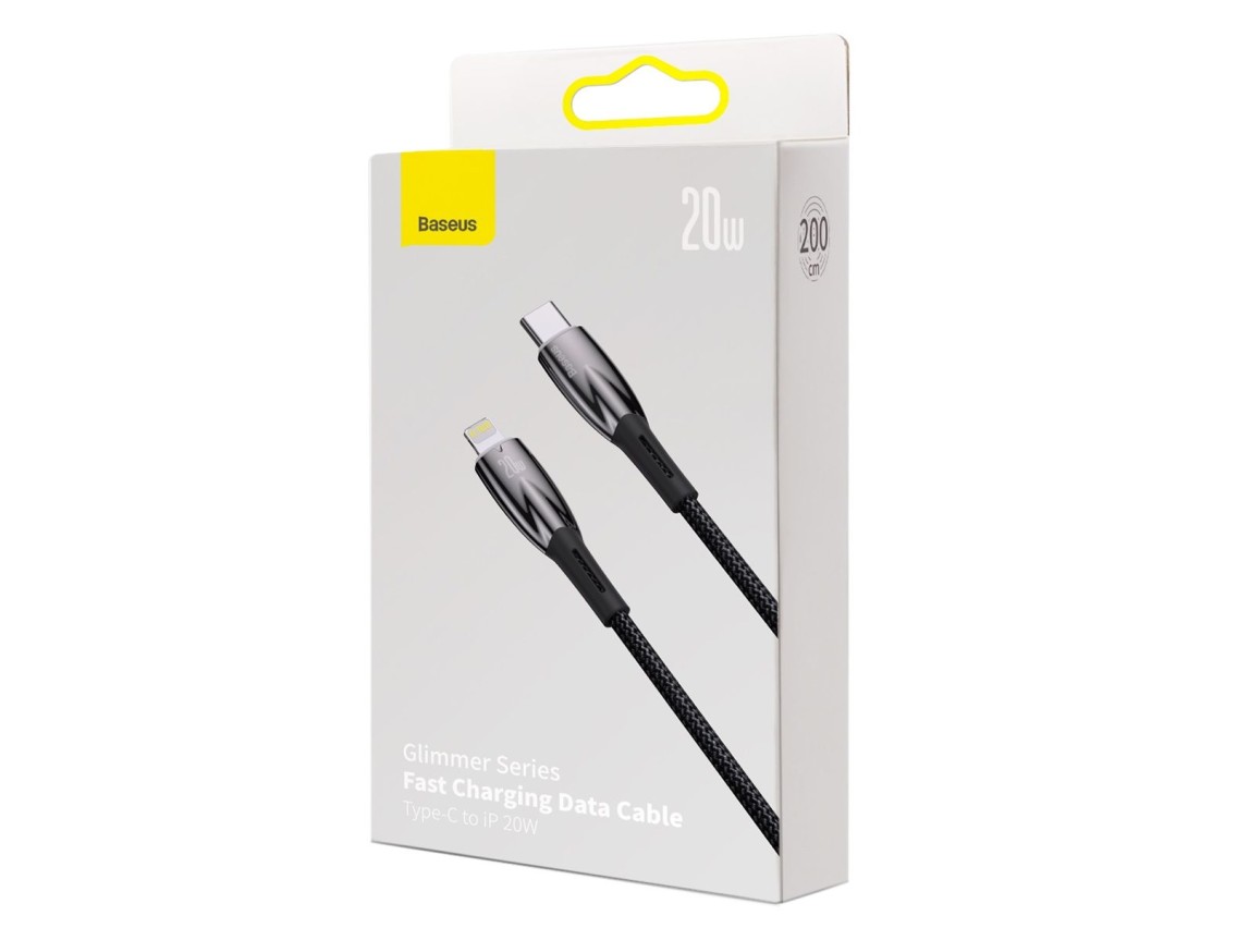 Baseus Glimmer Series Fast Charging Data Cable Type-C to iP 20W 2m Black