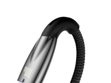 Cable Baseus Glimmer USB-USB-C 1,0 m negro 100 W