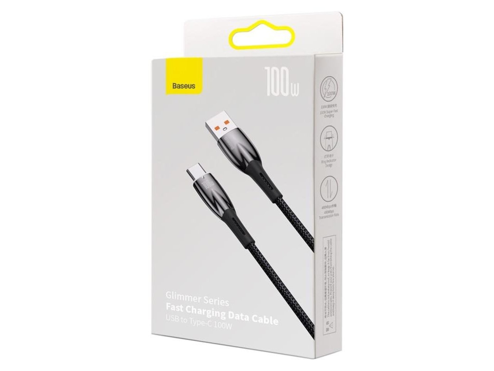 Baseus cable Glimmer USB - USB-C 2,0m black 100W
