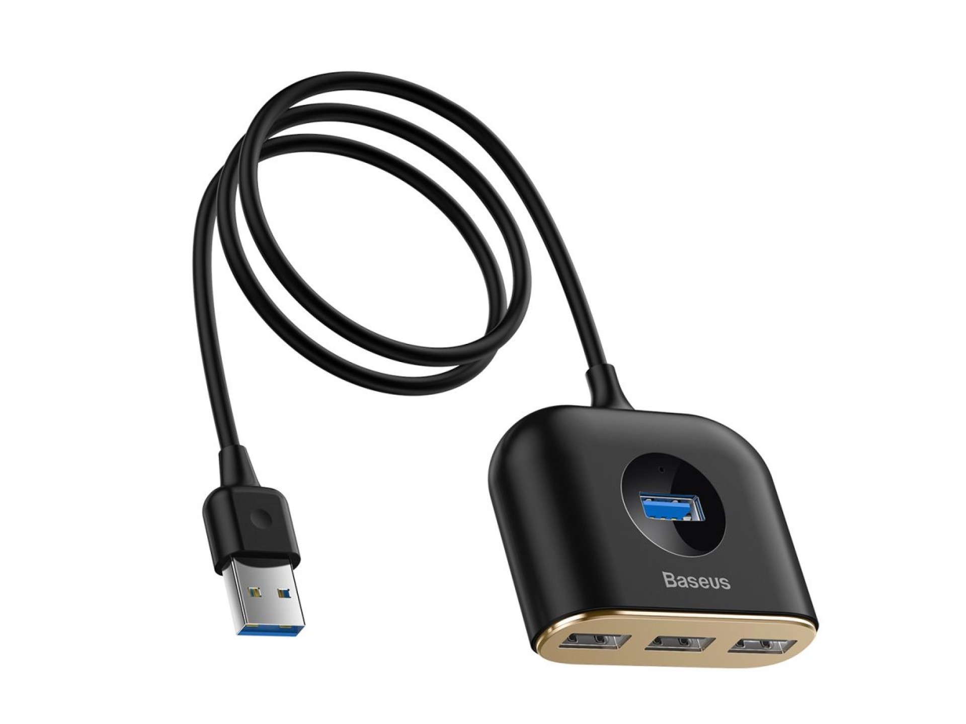Adaptador Baseus HUB Square USB 3.0 a 4x USB negro