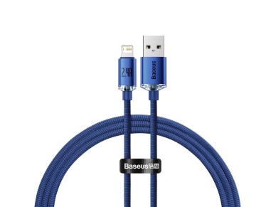 Cable Baseus Crystal Shine USB-Lightning 1,2 m 2,4 A azul