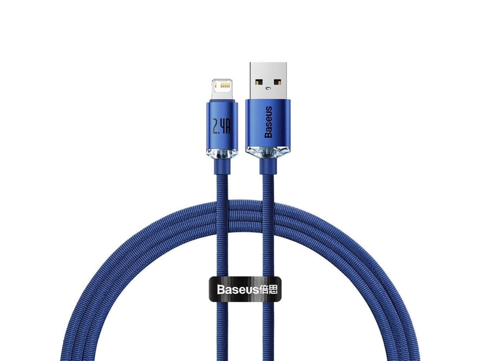 Cabo Baseus Crystal Shine USB - Lightning 1,2 m 2,4A azul