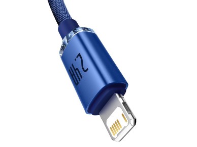 Cable Baseus Crystal Shine USB-Lightning 1,2 m 2,4 A azul