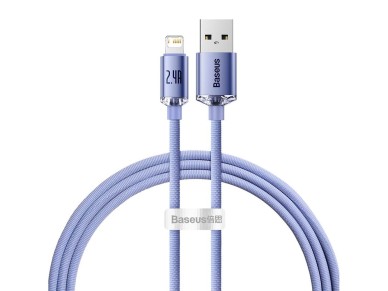 Cable Baseus Crystal Shine USB-Lightning 1,2 m 2,4 A morado