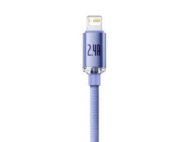 Cable Baseus Crystal Shine USB-Lightning 1,2 m 2,4 A morado