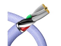 Cable Baseus Crystal Shine USB-Lightning 1,2 m 2,4 A morado Cable Baseus Crystal Shine USB-Lightning 1,2 m 2,4 A morado