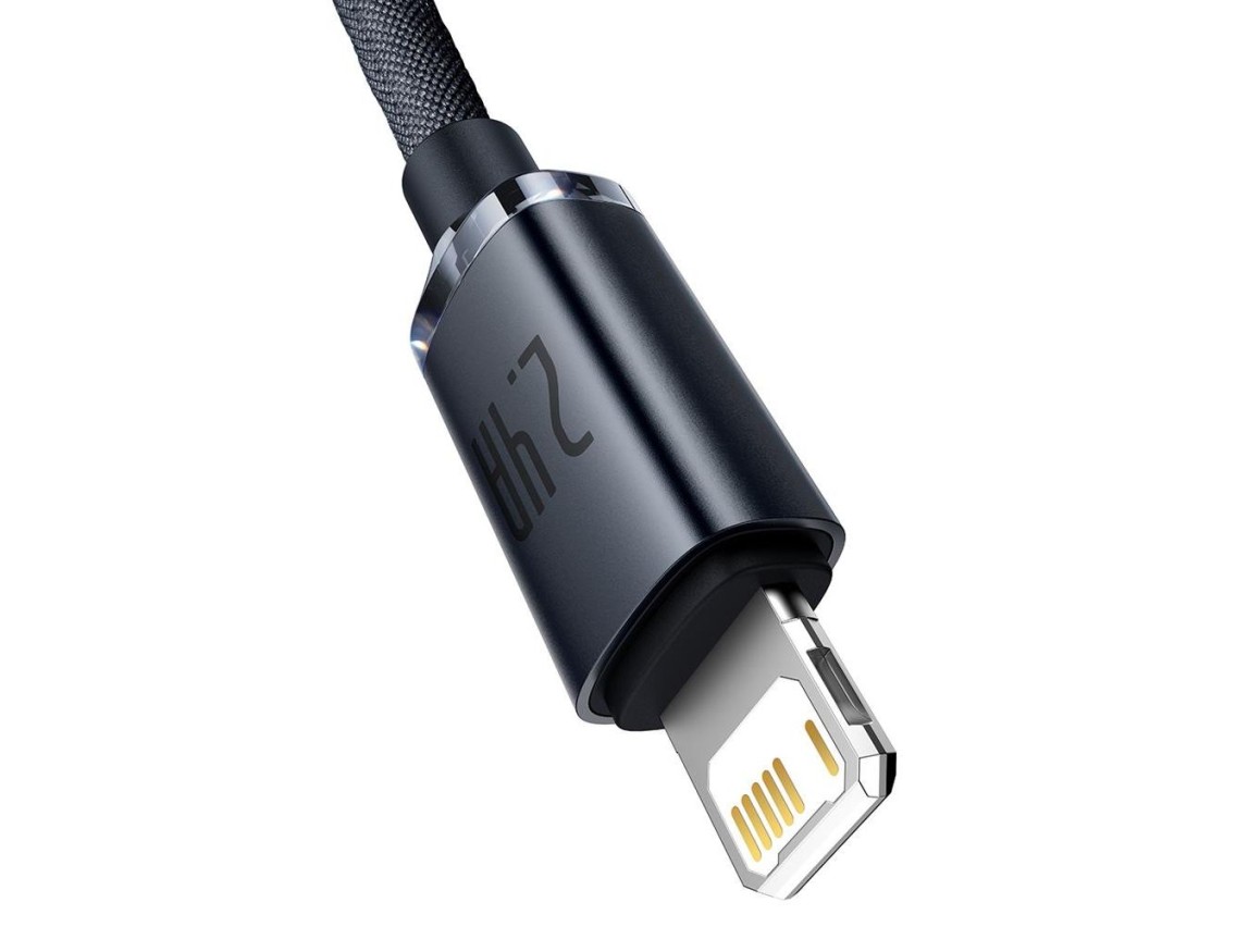 Cable Baseus Crystal Shine USB-Lightning 2,0 m 2,4 A negro