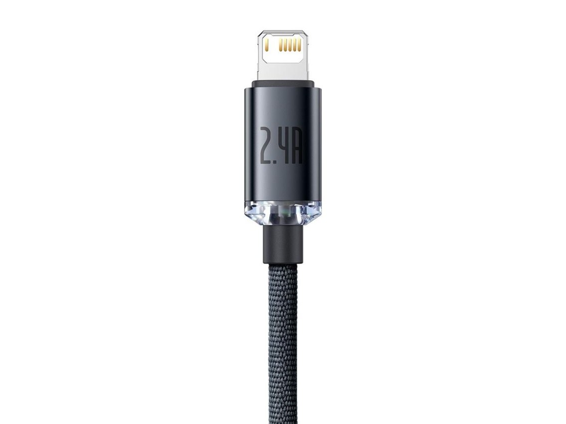 Cable Baseus Crystal Shine USB-Lightning 2,0 m 2,4 A negro