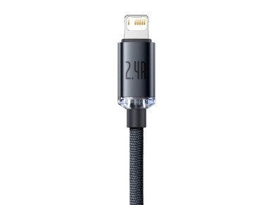 Cable Baseus Crystal Shine USB-Lightning 2,0 m 2,4 A negro