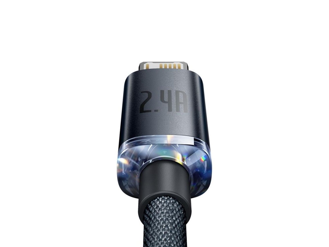 Cable Baseus Crystal Shine USB-Lightning 2,0 m 2,4 A negro