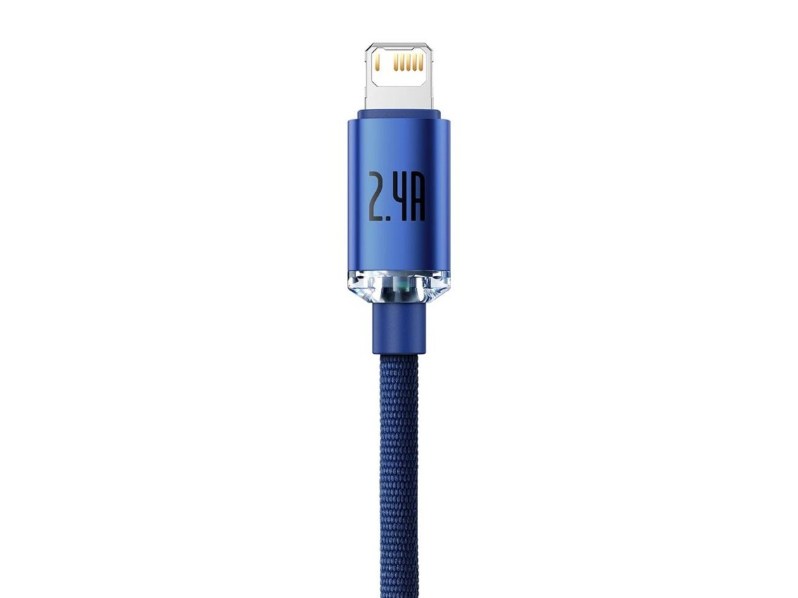 Cable Baseus Crystal Shine USB-Lightning 2,0 m 2,4 A azul