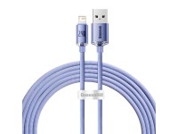 Cable Baseus Crystal Shine USB-Lightning 2,0 m 2,4 A morado