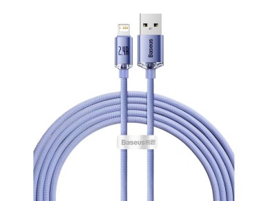 Cable Baseus Crystal Shine USB-Lightning 2,0 m 2,4 A morado