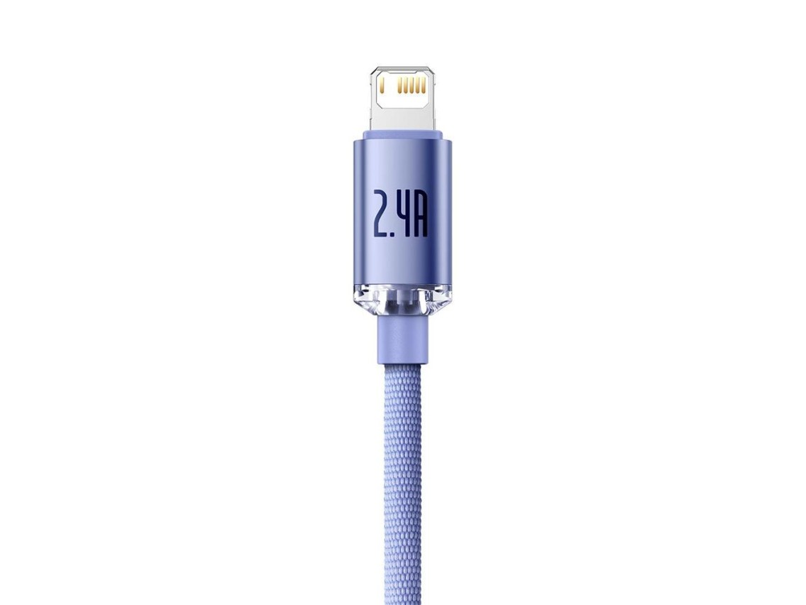 Baseus Crystal Shine USB - Lightning 2,0 m 2,4A roxo