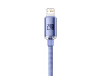 Baseus Crystal Shine USB - Lightning 2,0 m 2,4A roxo Baseus Crystal Shine USB - Lightning 2,0 m 2,4A roxo
