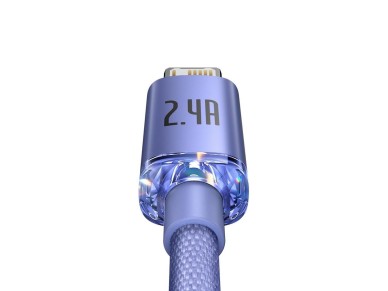 Cable Baseus Crystal Shine USB-Lightning 2,0 m 2,4 A morado