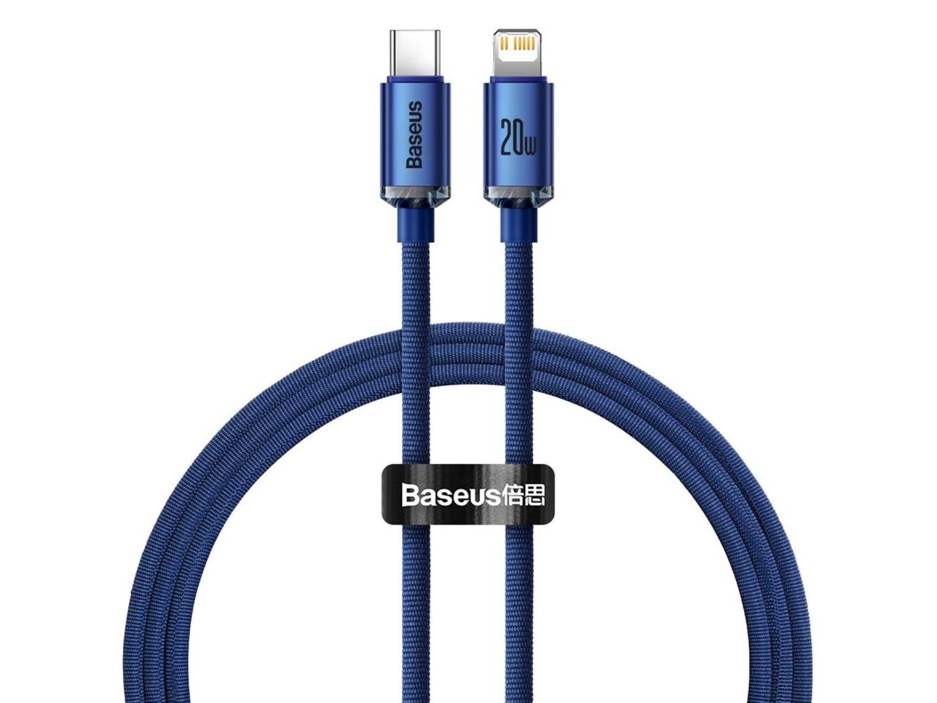 Cable Baseus Crystal Shine USB-C - Lightning 1,2 m 20 W azul