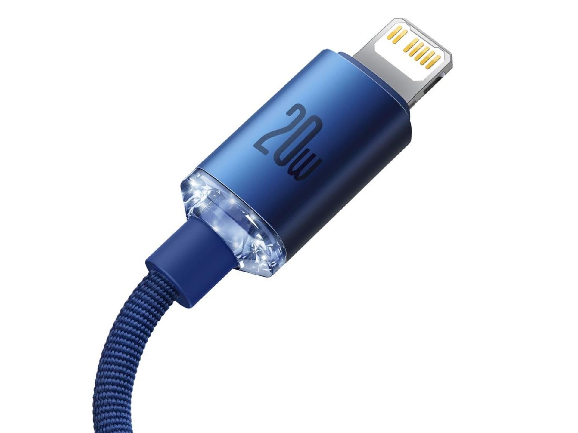 Cable Baseus Crystal Shine USB-C - Lightning 1,2 m 20 W azul