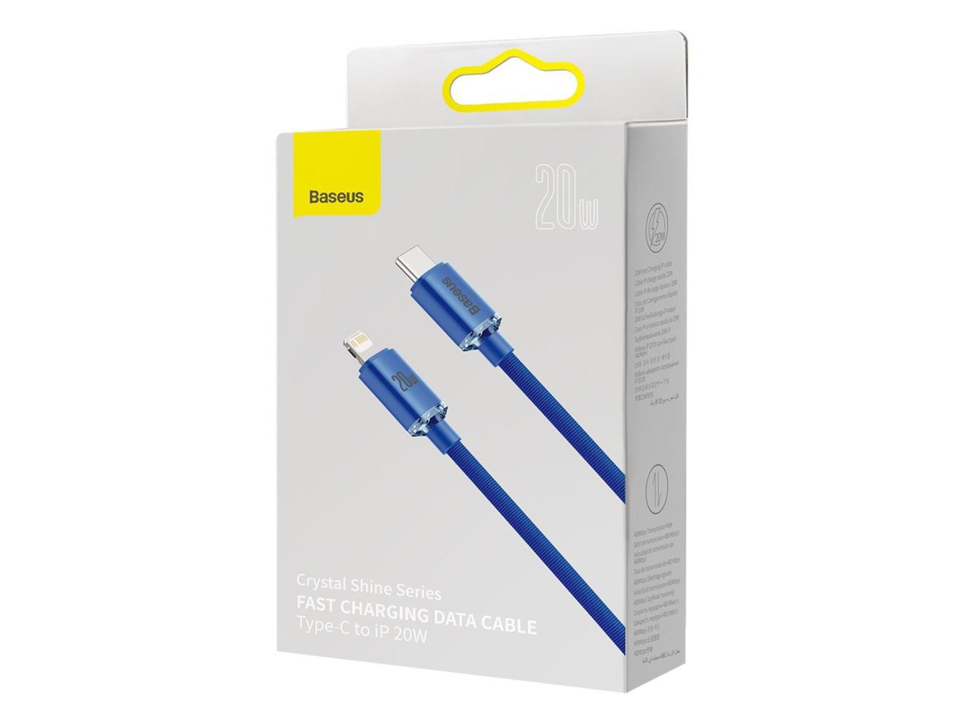 Cable Baseus Crystal Shine USB-C - Lightning 1,2 m 20 W azul