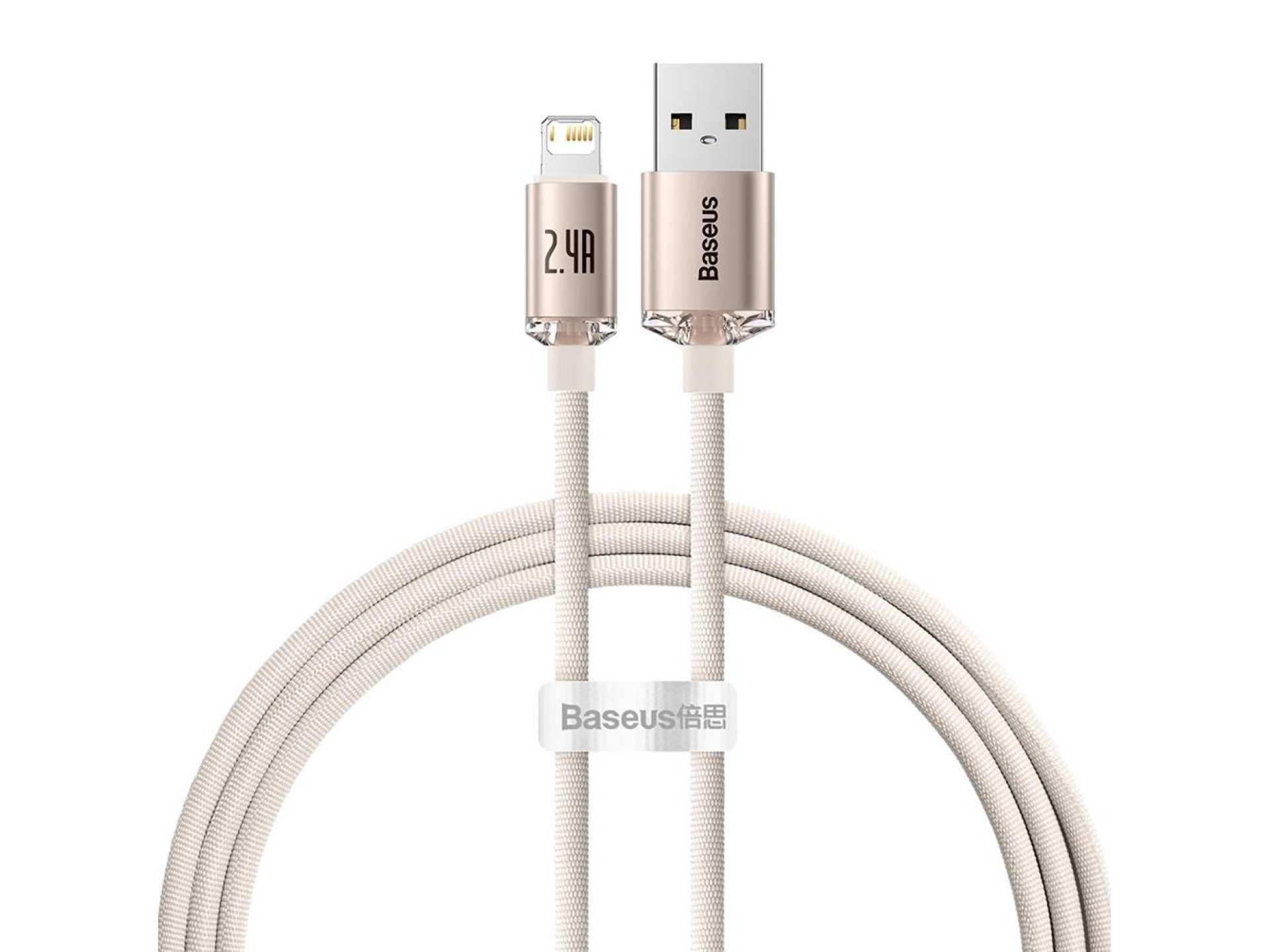 Baseus cable Crystal Shine USB - Lightning 1,2 m 2,4A pink