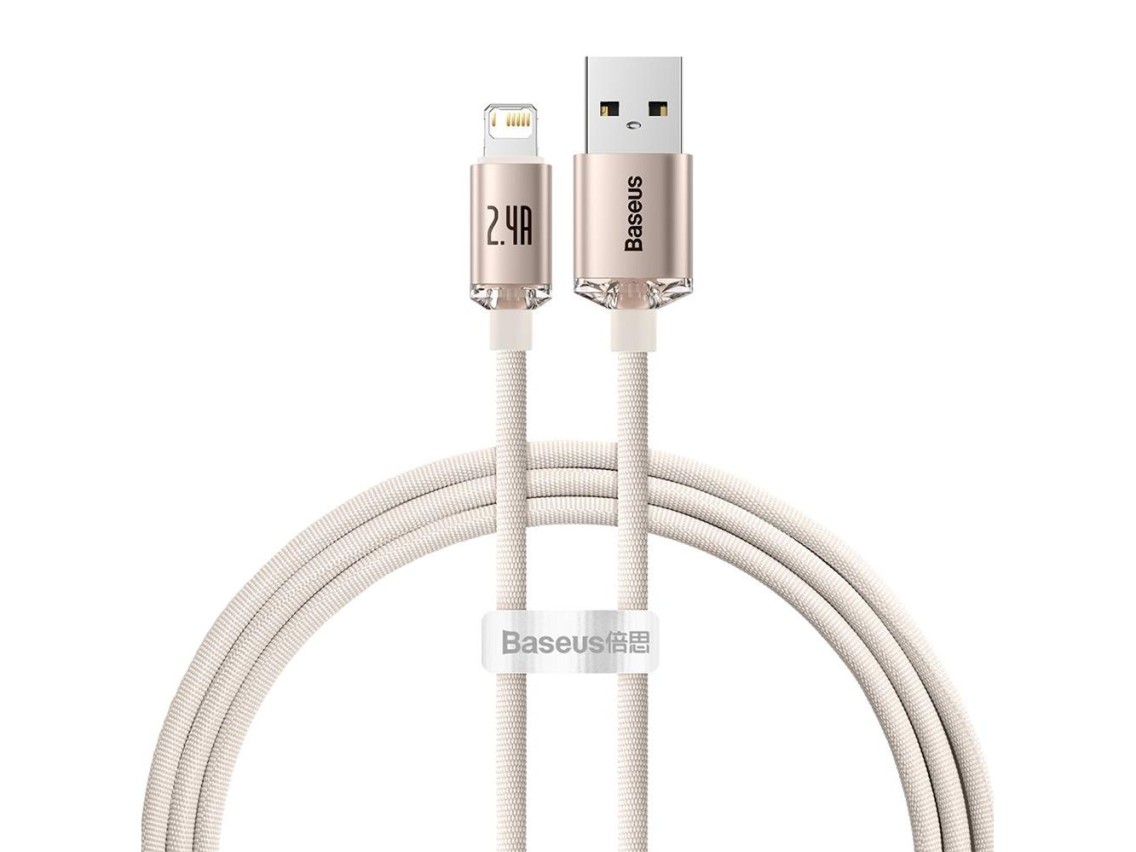 Baseus cable Crystal Shine USB - Lightning 1,2 m 2,4A pink