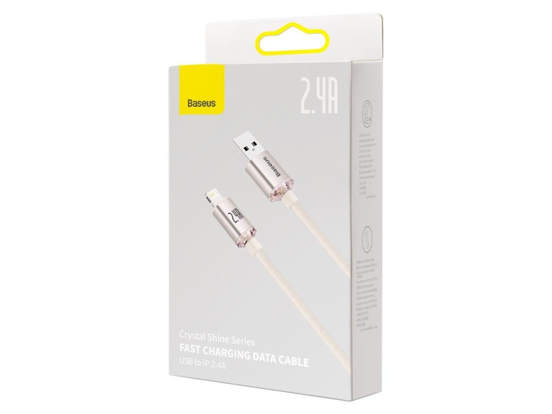 Baseus cable Crystal Shine USB - Lightning 1,2 m 2,4A pink