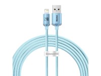 Cabo Baseus Crystal Shine USB - Lightning 2,0 m 2,4A azul celeste