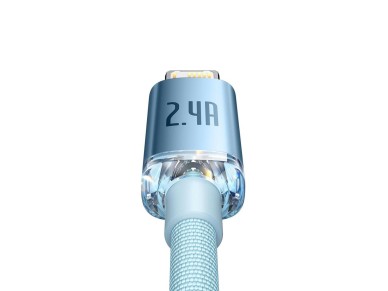 Cabo Baseus Crystal Shine USB - Lightning 2,0 m 2,4A azul celeste