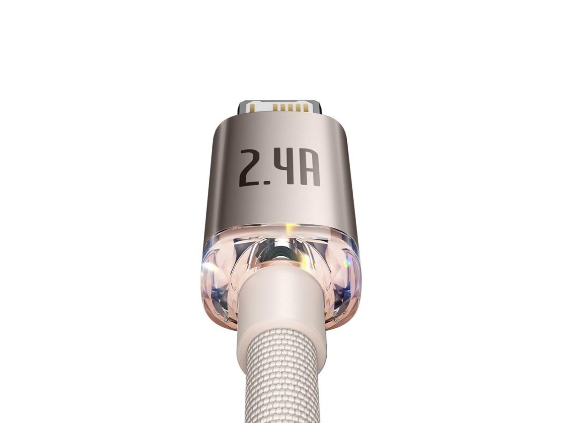 Cable Baseus Crystal Shine USB-Lightning 2,0 m 2,4 A rosa
