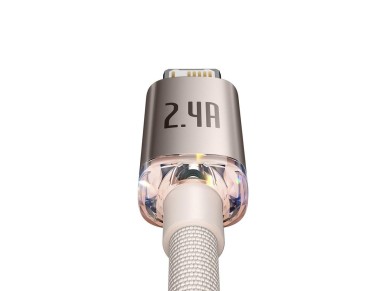 Baseus Crystal Shine USB - Lightning 2,0 m 2,4A rosa