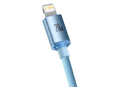 Cable Baseus Crystal Shine USB-C - Lightning 1,2 m 20 W azul cielo