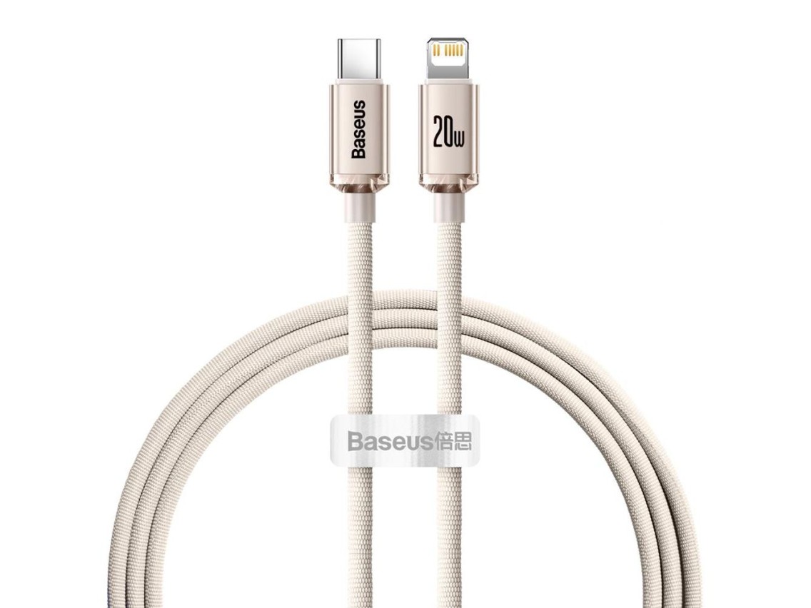 Baseus cable Crystal Shine USB-C - Lightning 1,2 m 20W pink