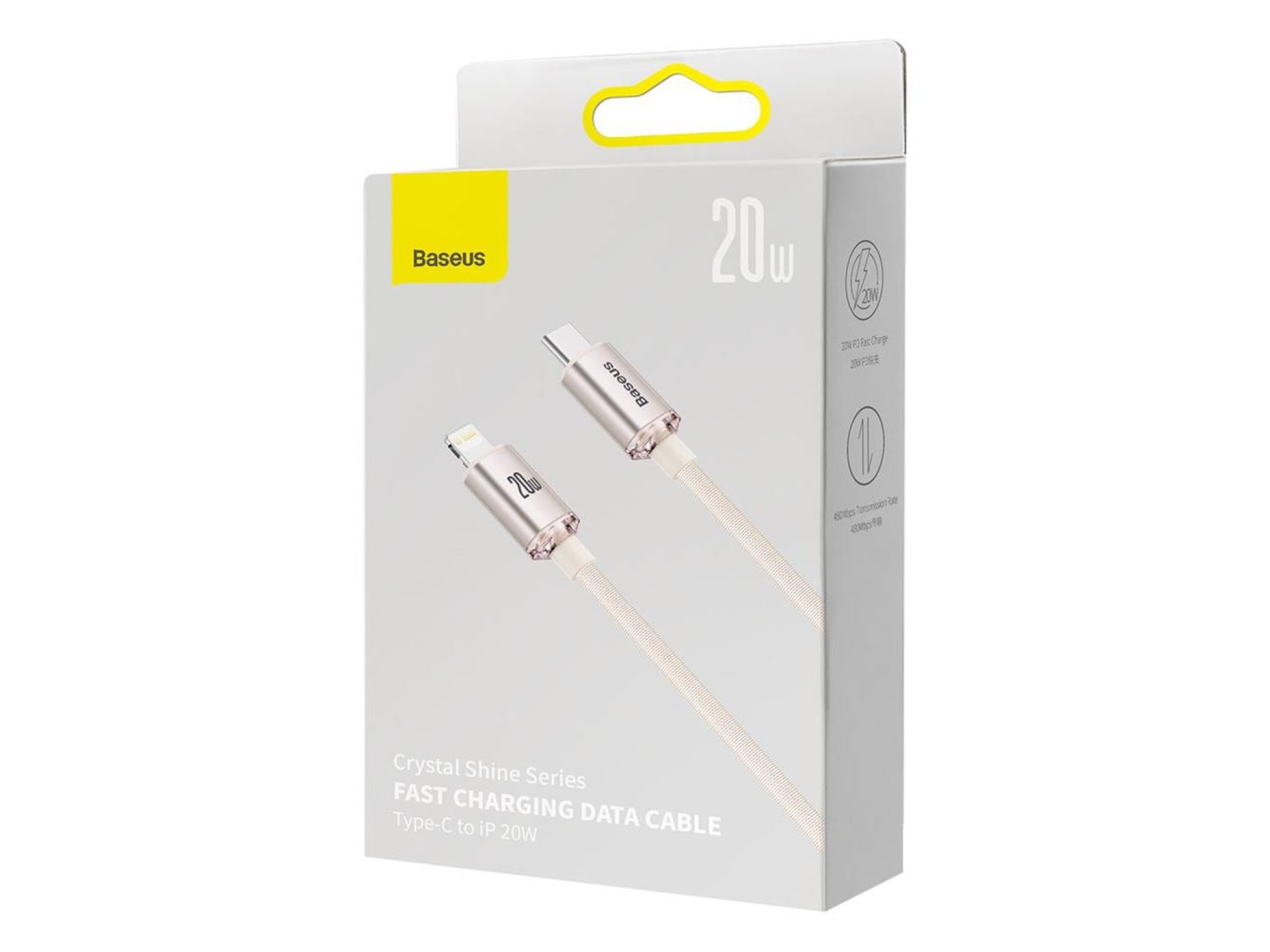 Baseus cable Crystal Shine USB-C - Lightning 1,2 m 20W pink
