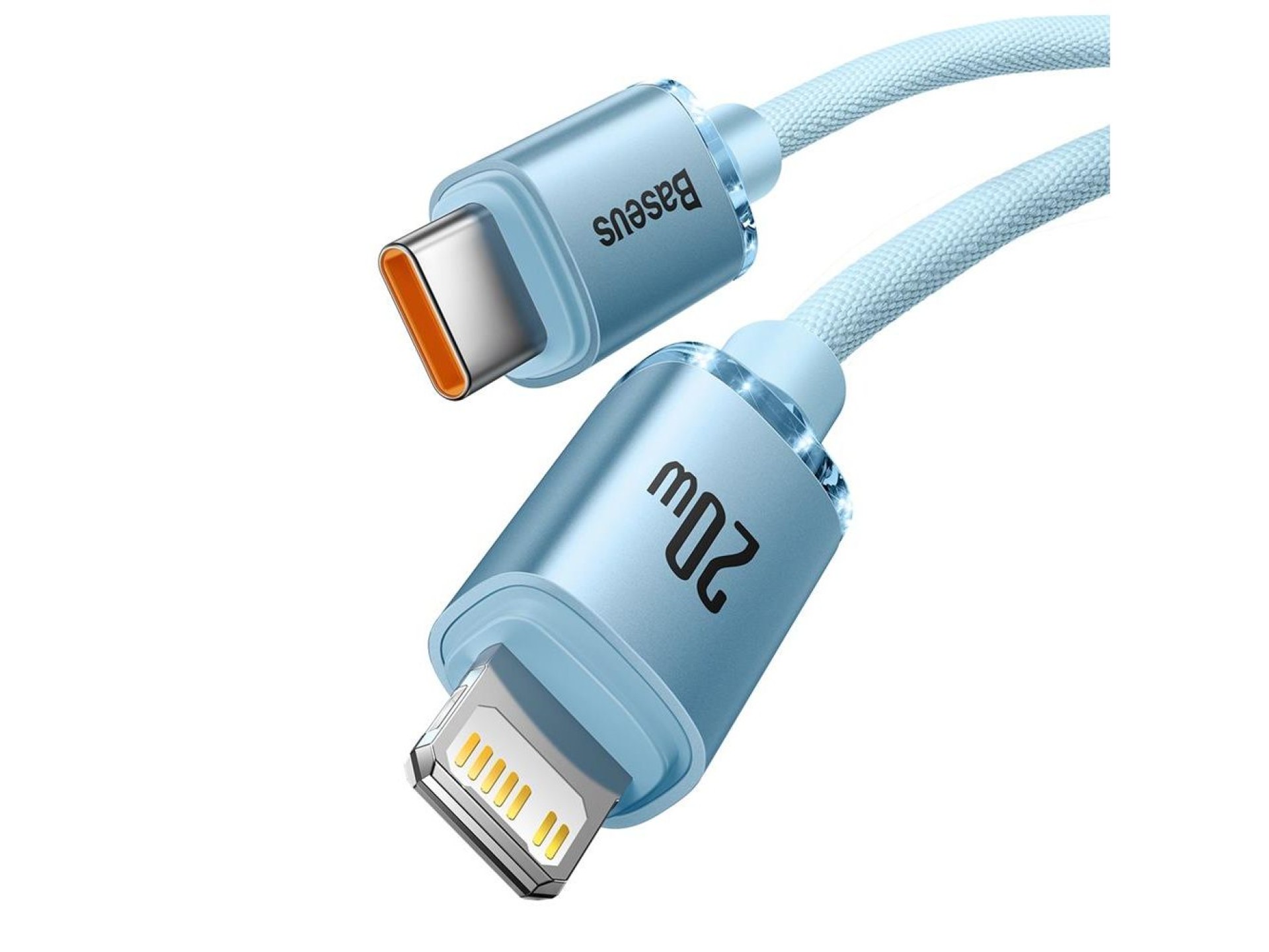 Cable Baseus Crystal Shine USB-C - Lightning 2,0 m 20 W azul cielo