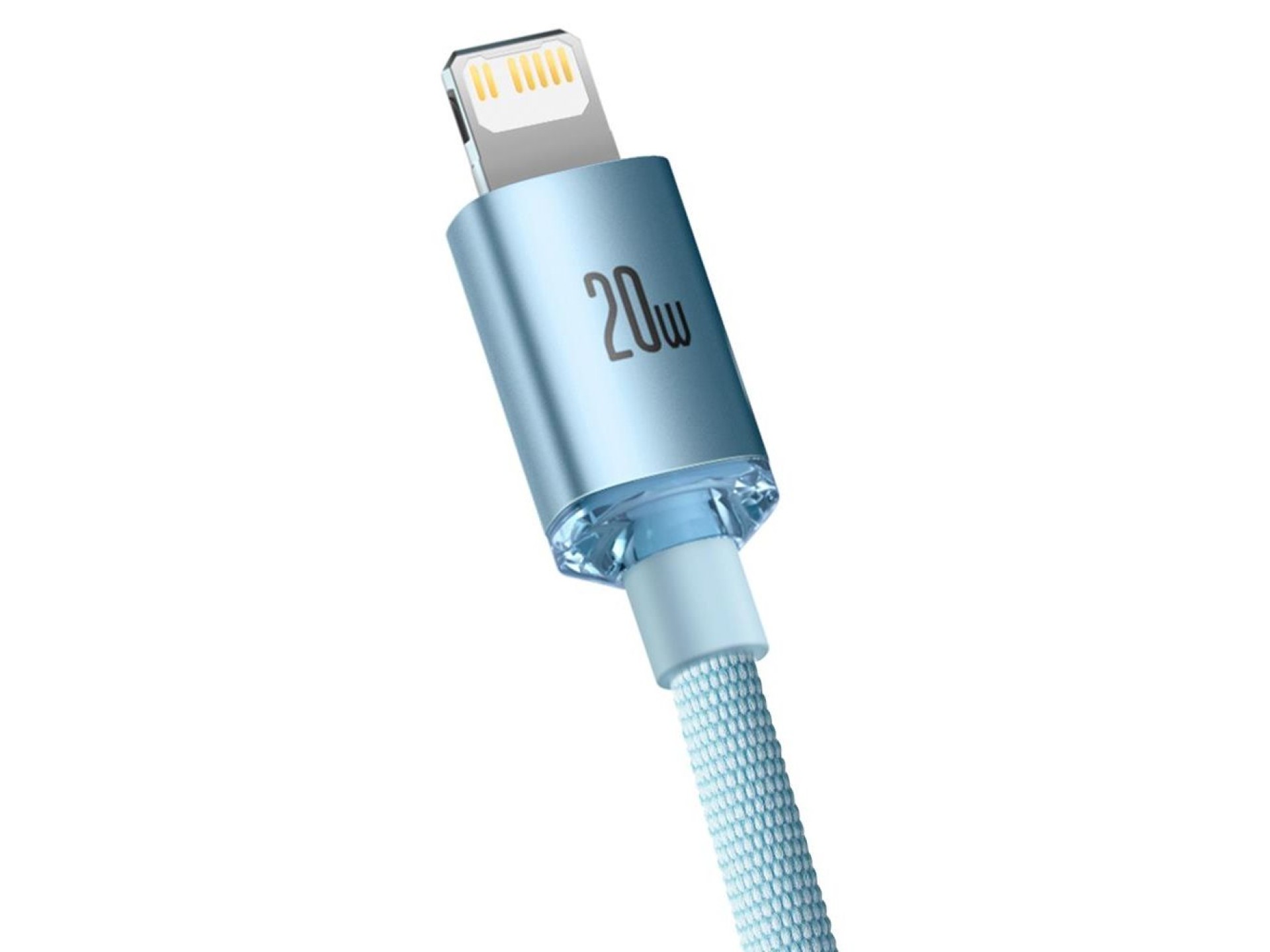 Cable Baseus Crystal Shine USB-C - Lightning 2,0 m 20 W azul cielo