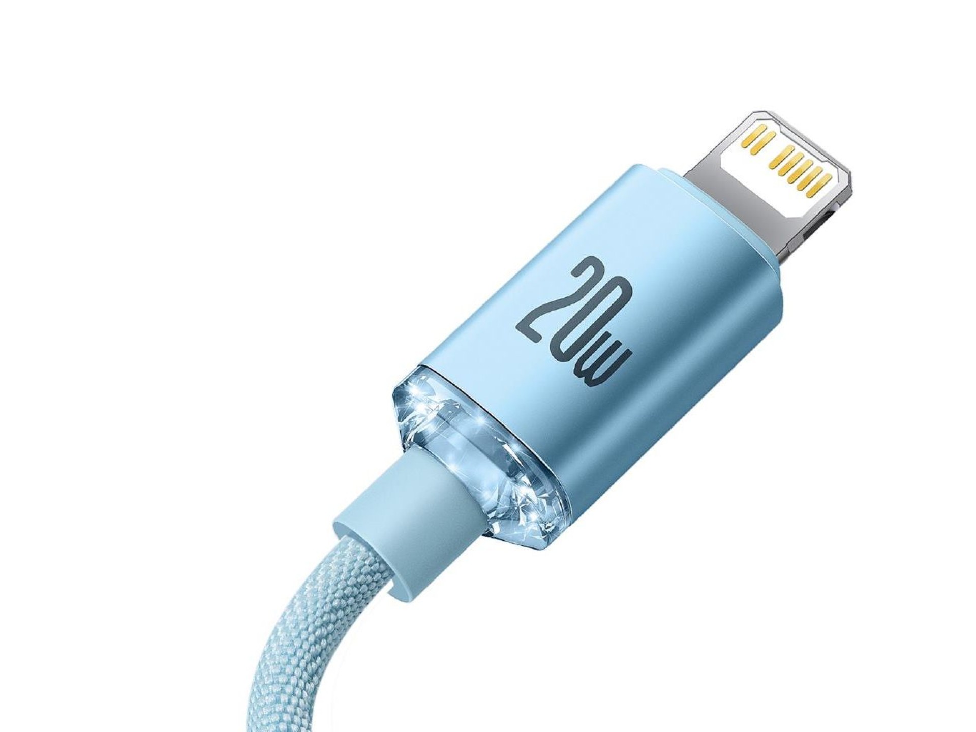 Cable Baseus Crystal Shine USB-C - Lightning 2,0 m 20 W azul cielo