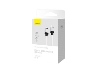 Cable Baseus CoolPlay USB-C - Lightning 2 m 20 W blanco