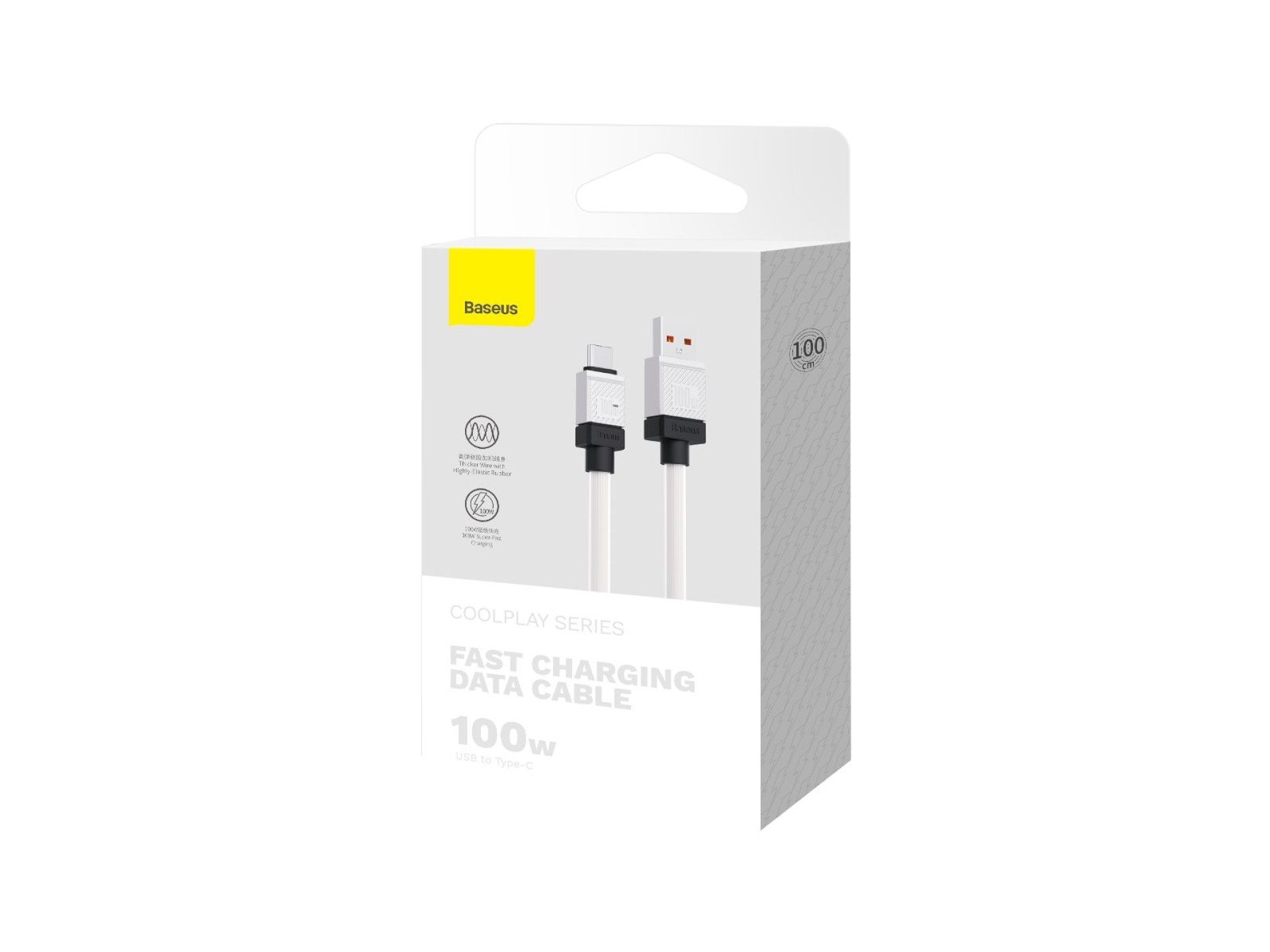 Cable Baseus CoolPlay USB-USB-C 1m 100W blanco