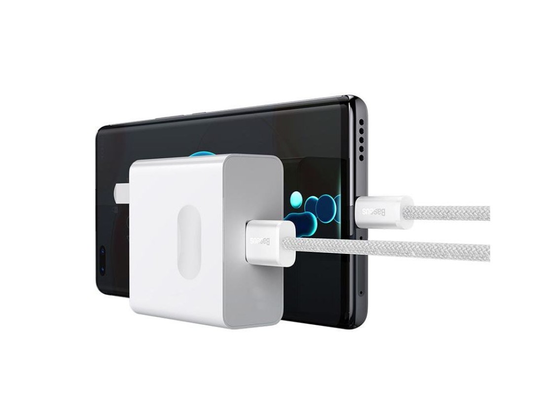 Cabo Baseus Dynamic USB - USB-C 1,0m branco 100W