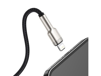 Cable Baseus Cafule Metal USB-Lightning 0,25 m 2,4A negro