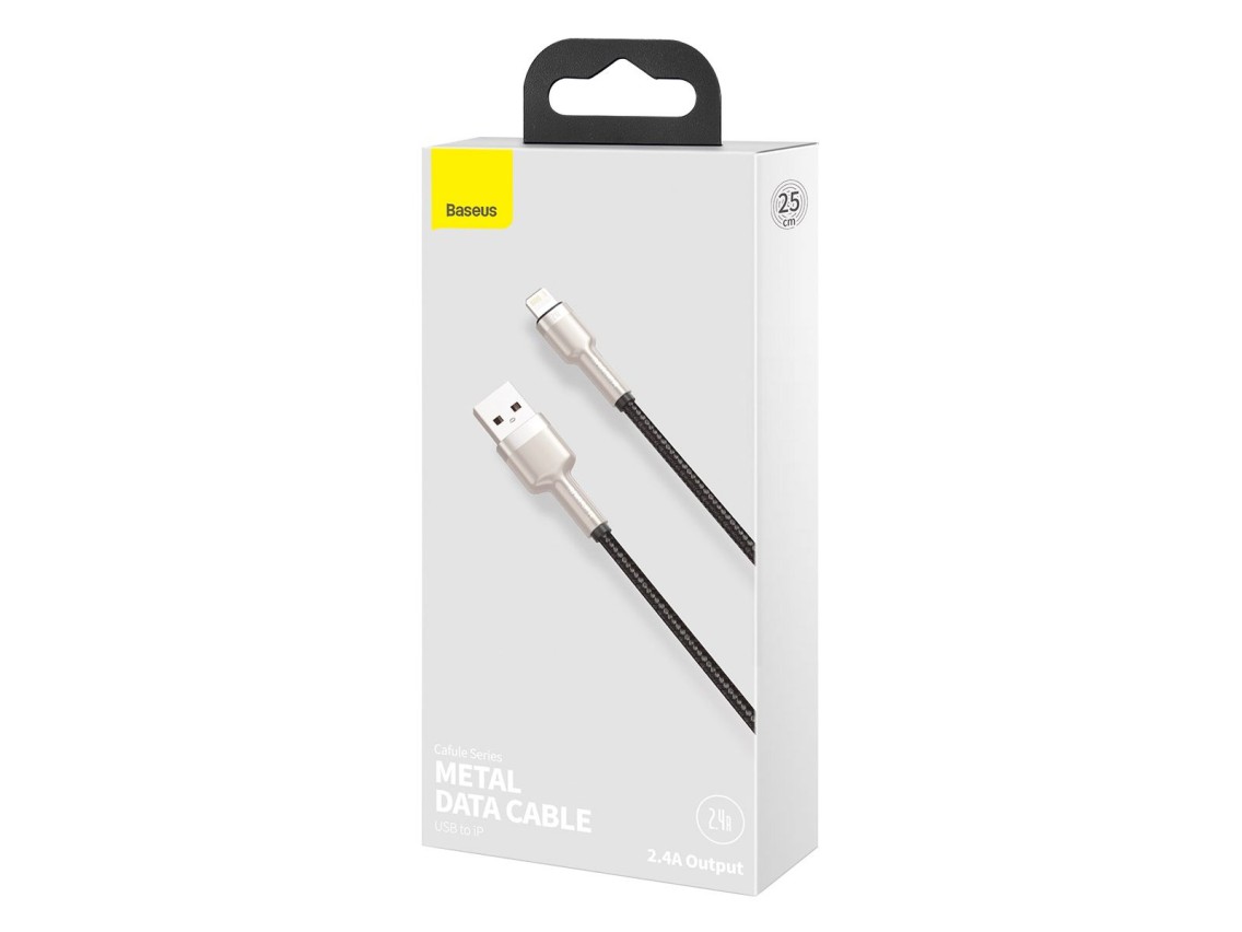 Baseus cable Cafule Metal USB - Lightning 0,25 m 2,4A black
