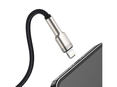 Cabo Baseus Cafule Metal USB - Lightning 1,0 m 2,4A preto Cabo Baseus Cafule Metal USB - Lightning 1,0 m 2,4A preto