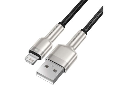 Cabo Baseus Cafule Metal USB - Lightning 1,0 m 2,4A preto Cabo Baseus Cafule Metal USB - Lightning 1,0 m 2,4A preto