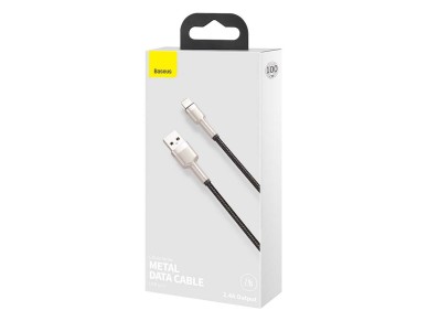 Cabo Baseus Cafule Metal USB - Lightning 1,0 m 2,4A preto Cabo Baseus Cafule Metal USB - Lightning 1,0 m 2,4A preto